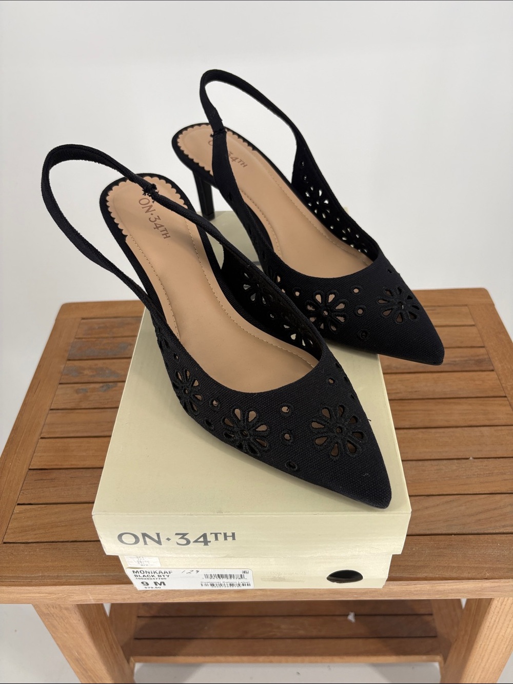 New on 34th MONIKAAF Black BEAUTY Pointed Toe Heels SIZE 9M